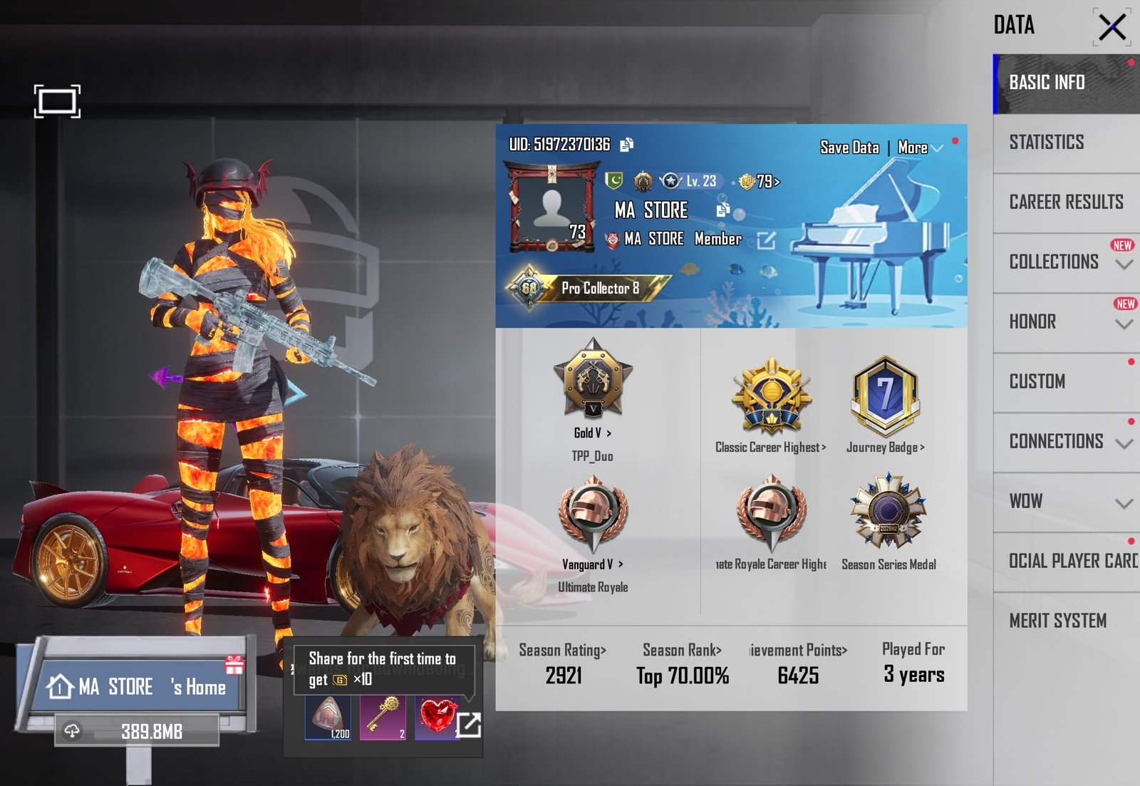 LOADED LAB | 8X RED MAX | ANUKHRA XSUIT LVL 5 | 68 COLLECTION | PSYCHOPHAGE SET | RARE EMOTES | TRIPLE MUMMY SET | LOADED ACCOUNT