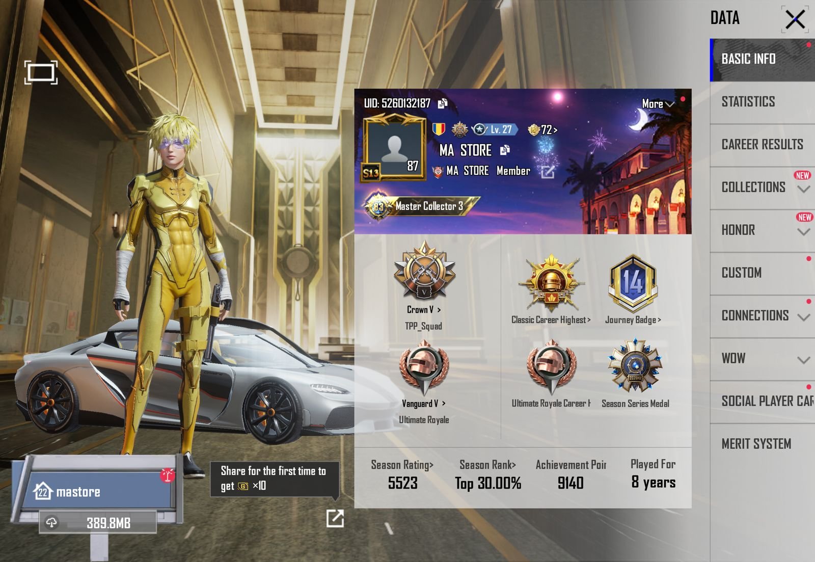 83 COLLECTION MYTHIC TAG | LAMBORGHINI MASTERPIECE | KOENIGSEGG DROP | INFERNO HELMET | OLD RARE LOBBIES | RARE EMOTES | 15X RED MAX | BRUCE LEE SET | YELLOW HAIR | QUEEN OF RICHES | LOADED ACCOUNT