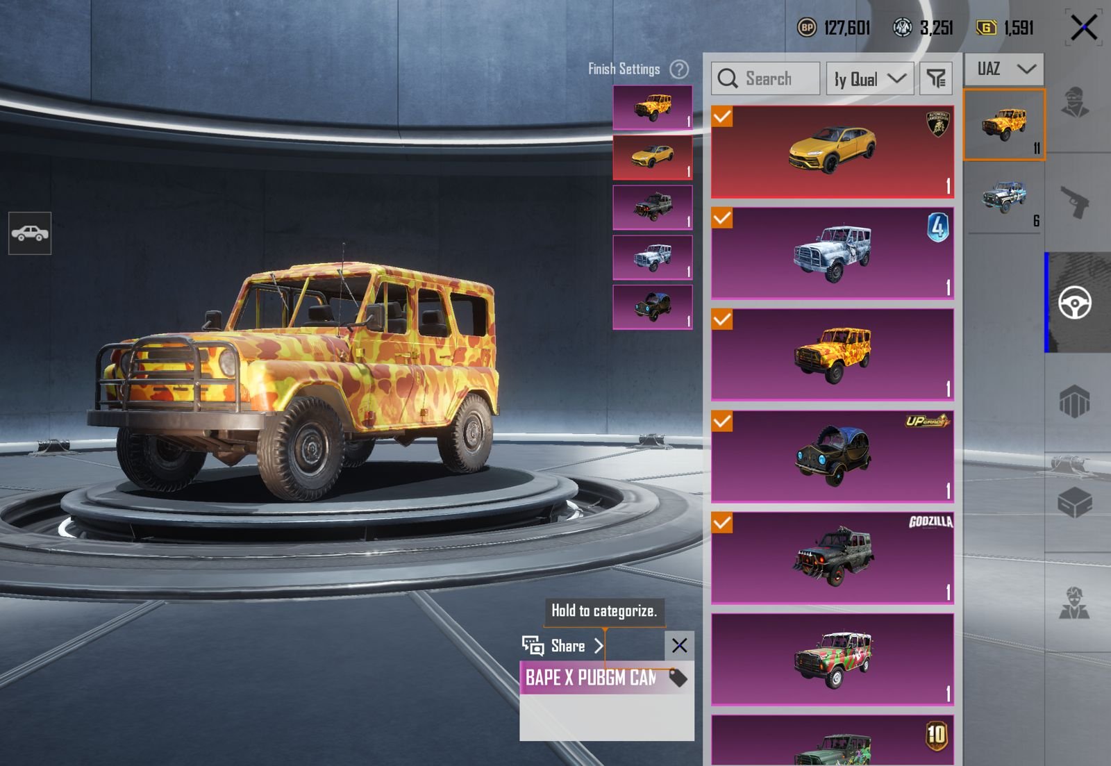 RAREST 81 COLLECTION | FULL BAPE | RYAN FULL COLLECTION | RAREST BAG COMBOS | CAPTAIN BONES | BAPE TSHIRT | APEACH SET | MCLAREN DROP | S6-S10 OLD CONQ | DUAL XSUIT MAX | LOADED+RARE ACCOUNT - Image 7