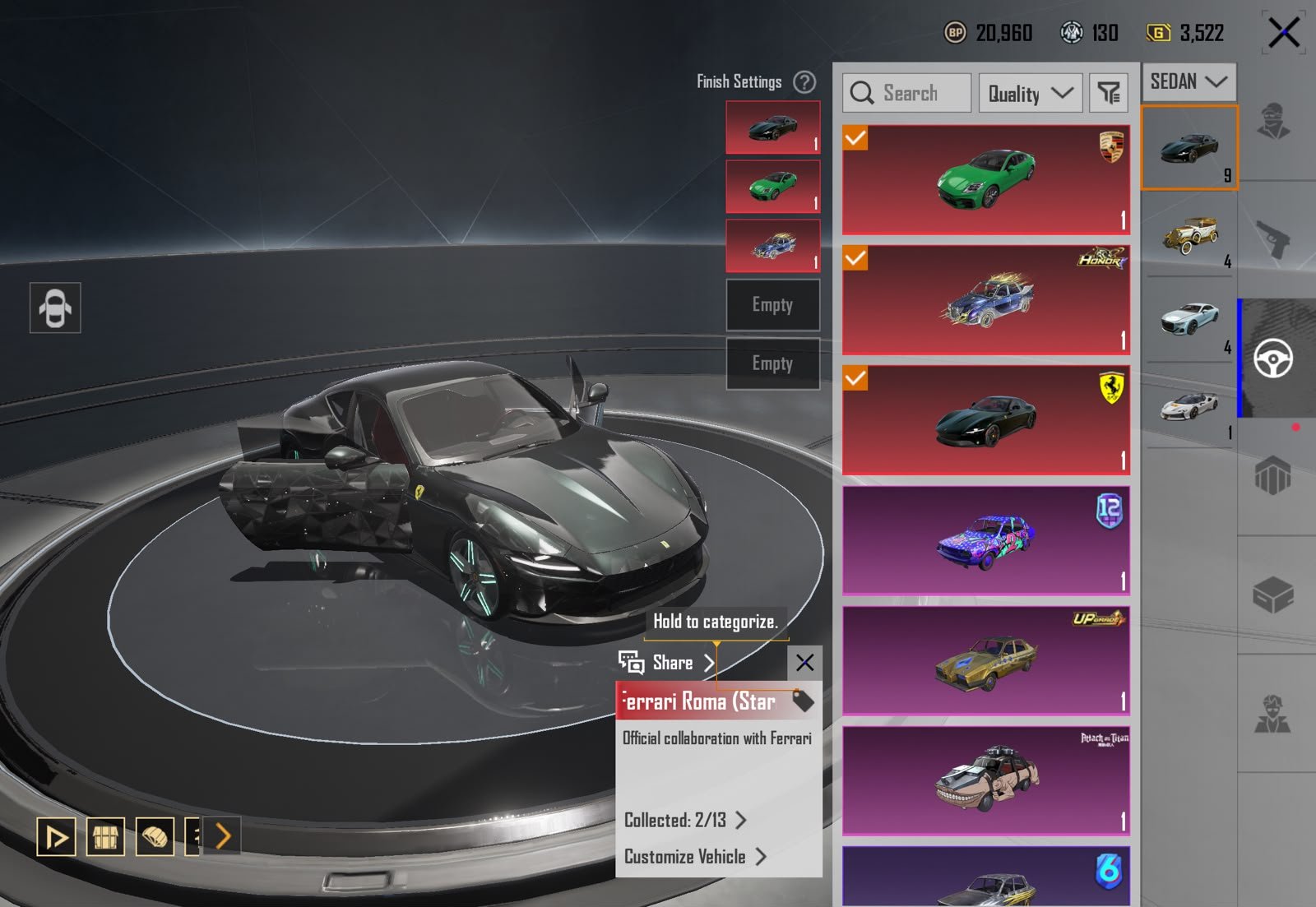 LOADED 76 COLLECTION | WANDERER M4 | FERRARI DROP| BAPE TSHIRT | 9X SPORTSCARS | FULL OF ULTIMATES | S31 CONQUEROR | RAREST ACCOUNT - Image 9